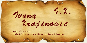 Ivona Krajinović vizit kartica
